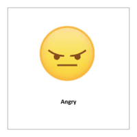 Flash card of feelings and emotions: Angry  (emoji symbols free)