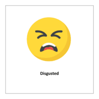 Emotions flashcards pdf: Disgusted  (emoji symbols free)