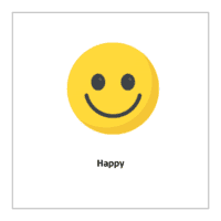 Emotions flashcards pdf: Happy  (emoji symbols free)