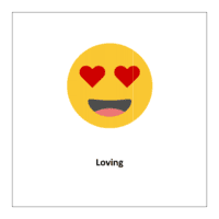 Emotions flashcards pdf: Loving  (emoji symbols free)