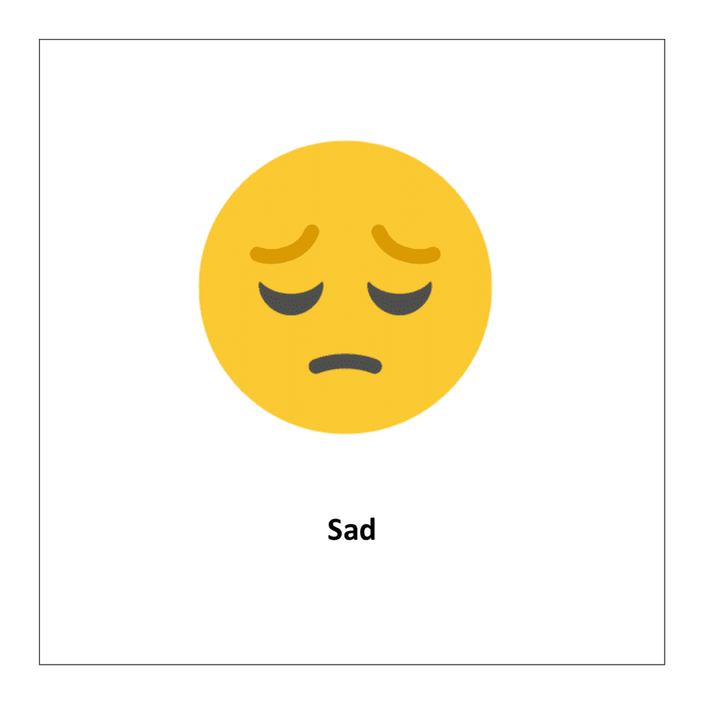 feelings flashcards for kindergarten: Sad