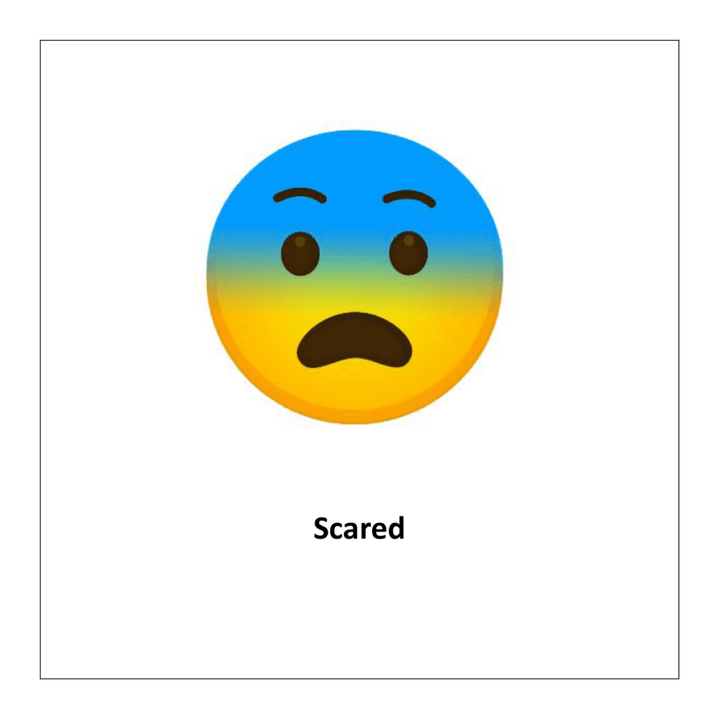 Flash card of feelings and emotions: Scared