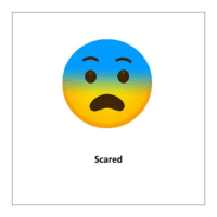 Flash card of feelings and emotions: Scared (emoji symbols free)