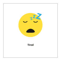 Flash card of feelings and emotions: Tired