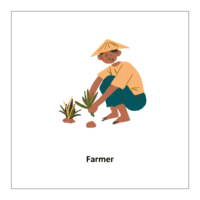 Flash cards pdf of community helpers: Farmer