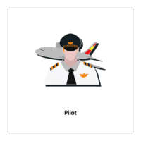 Flash card pdf of Community Helper: Pilot