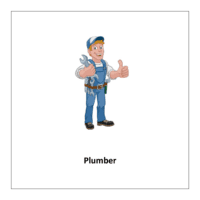 Flash card of Community Helper: Plumber