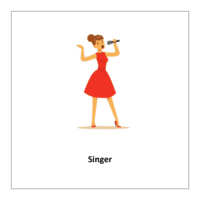 Flash card of Community Helper: Singer