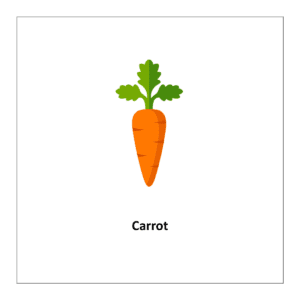 Free printable flashcards of vegetables: Carrot