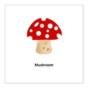 Free printable flashcards of vegetables: Mushroom