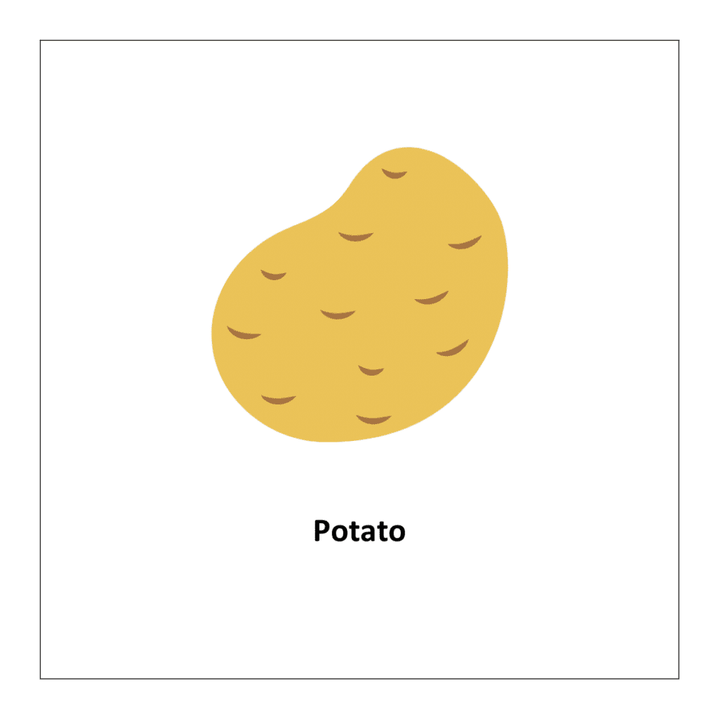 Free printable Flashcards of vegetables: Potato