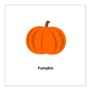 Flash card of vegetable list: Pumpkin