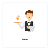 Flash card pdf of Community Helper: Waiter