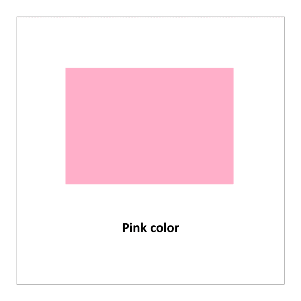 Free printable color flashcards of 
 Pink color