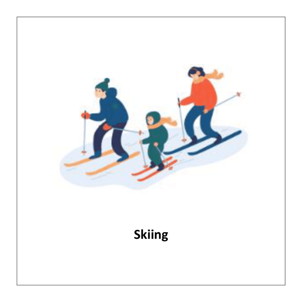 Skiing (sports flashcards printable pdf)