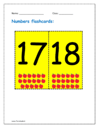 17, 18 number flashcard