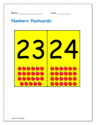 23, 24 number flashcard