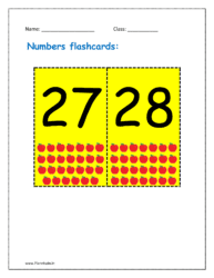 27, 28 number flashcard