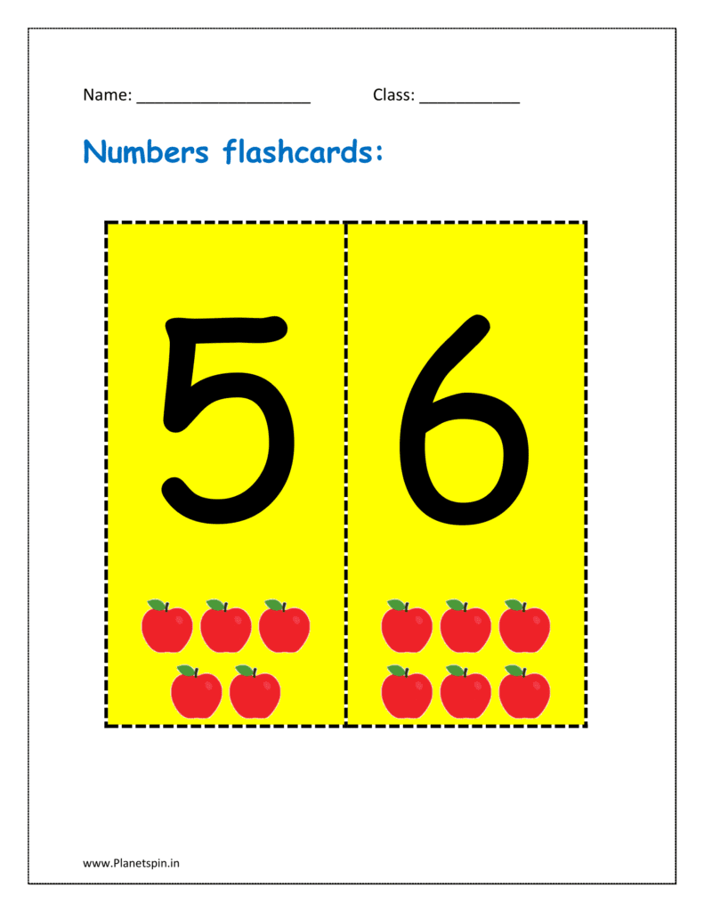 flashcards numbers PDF 1 to 10