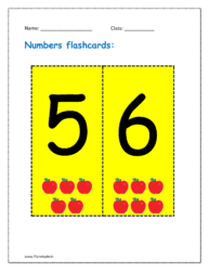 Numbers flashcards: 5, 6