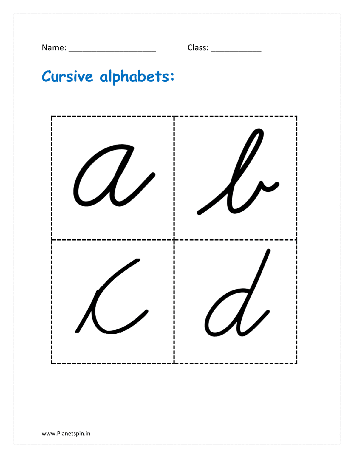 Free printable cursive alphabet flashcards