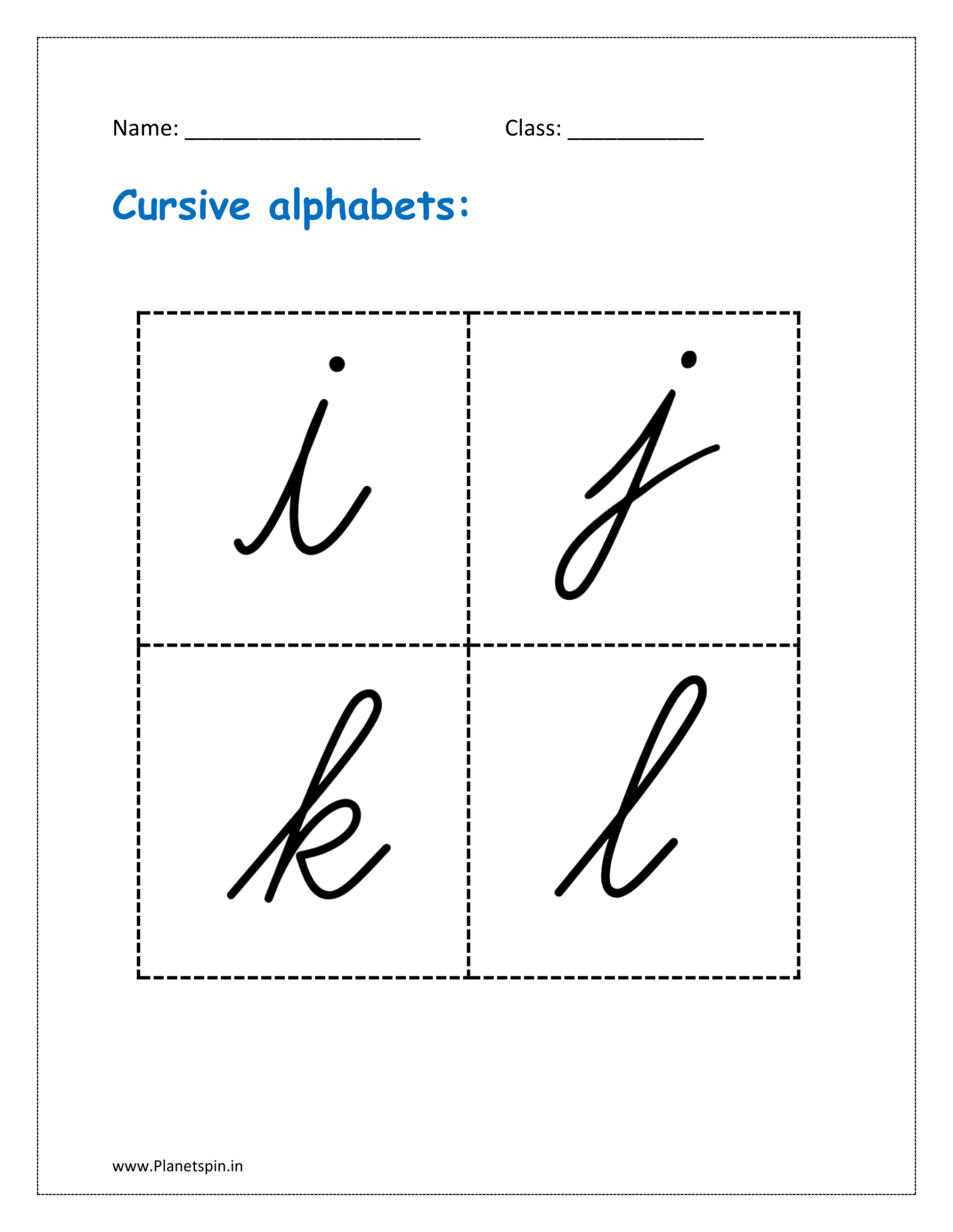 Free printable cursive alphabet flashcards