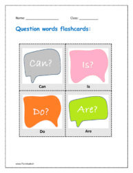 Flashcards of question words: can, is, do, are