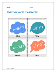 Question words flashcards: what, why, where, who