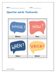 Question words flashcards: whose, how, when, which