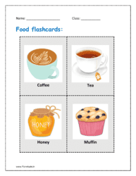 Coffee, tea, honey, muffin