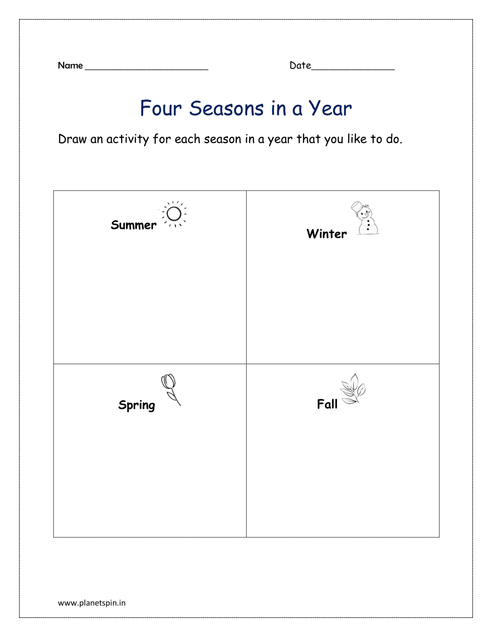 Weather And Season Worksheet For Kindergarten 