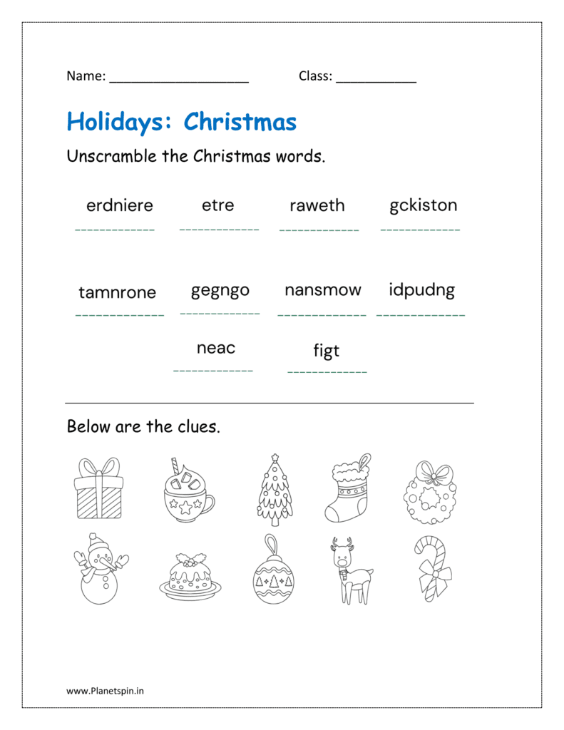 holidays worksheet for kindergarten