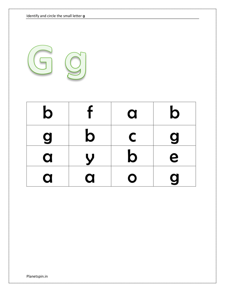 Letter G Tracing Worksheets Pdf