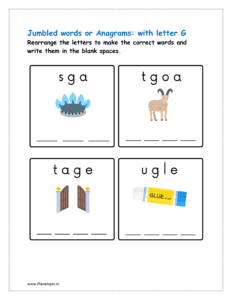 G: jumbled words worksheet for class 1