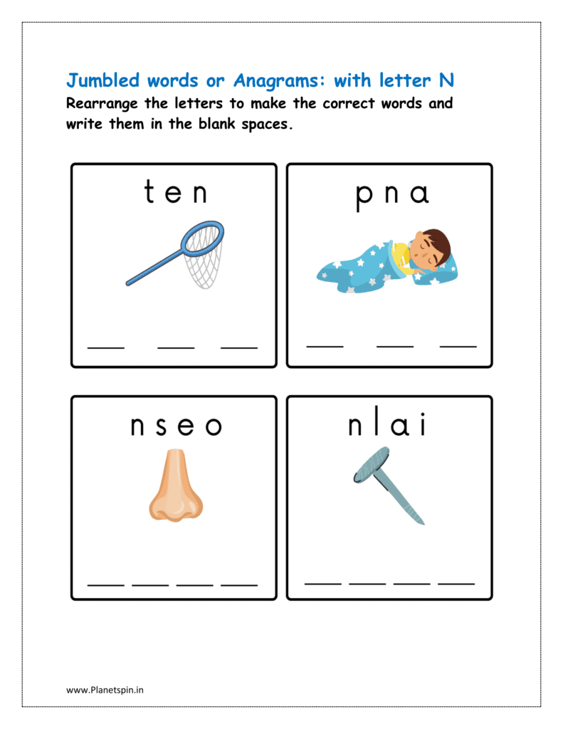 N: Arrange words with initial letter N 