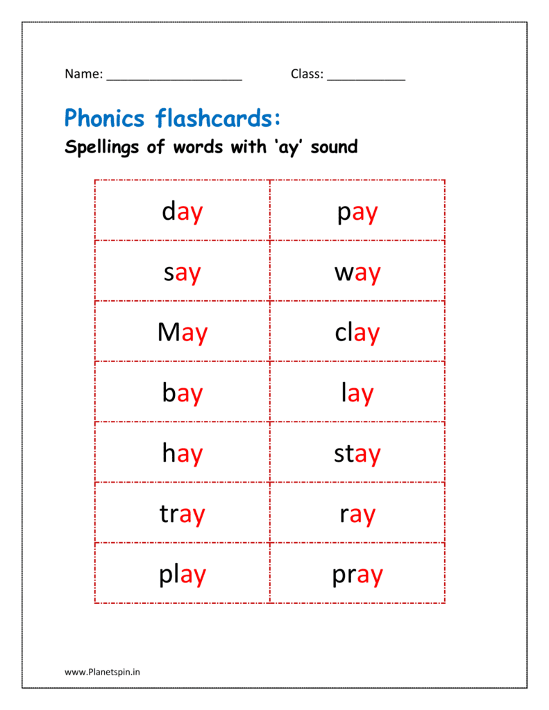 phonics sheets for kindergarten