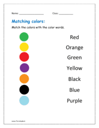 Match the colors with the color words