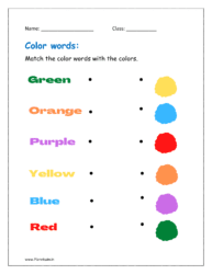 Match the color words with the colors