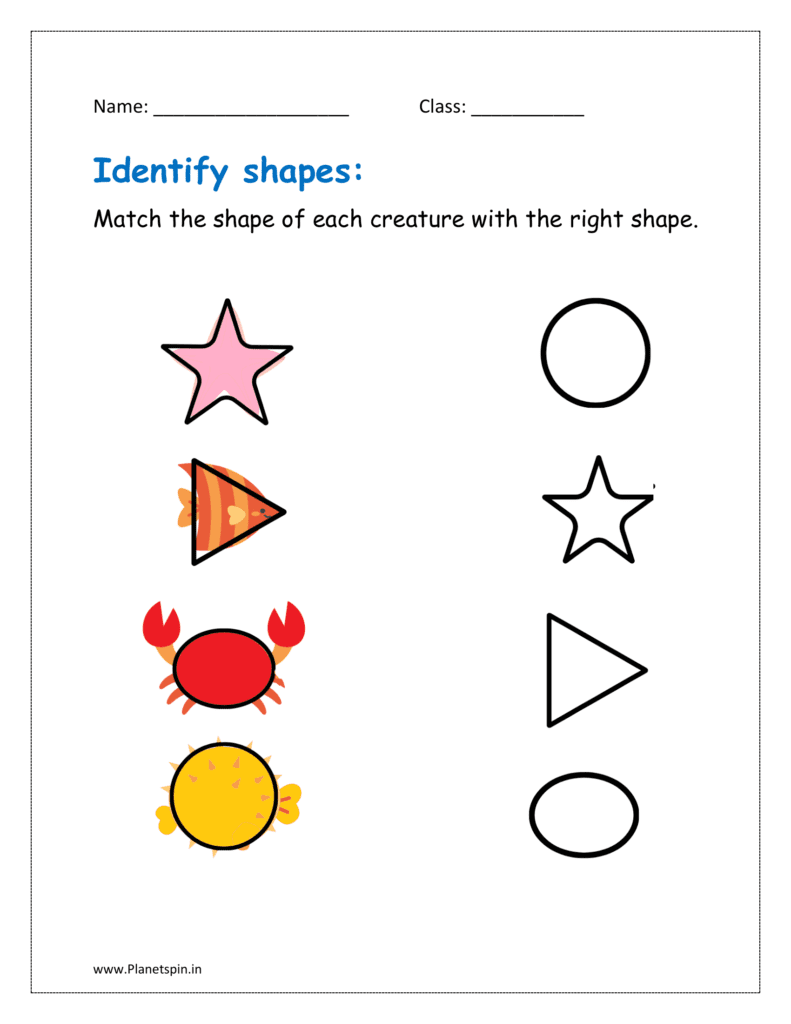 Match the shape of each creature with the right shape.