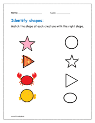 Match the shape of each creature with the right shape.