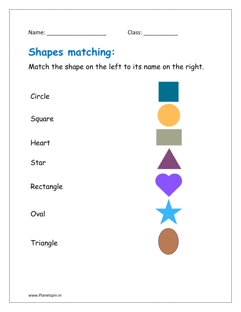 Match the shape on the left to its name on the right