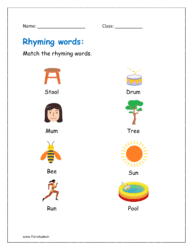 Match the rhyming words for kindergarten