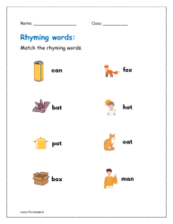 Match the rhyming words from left to right