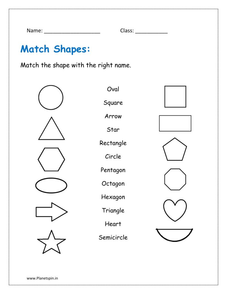 Match the shape with the right name. 