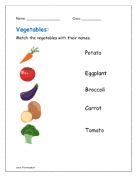 Match vegetables with their names