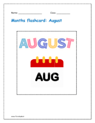 Months flashcard: August