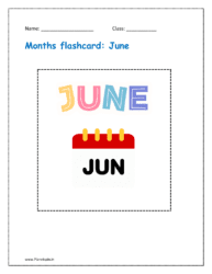 Months flashcard: June