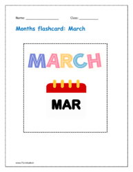 Months flashcard: March