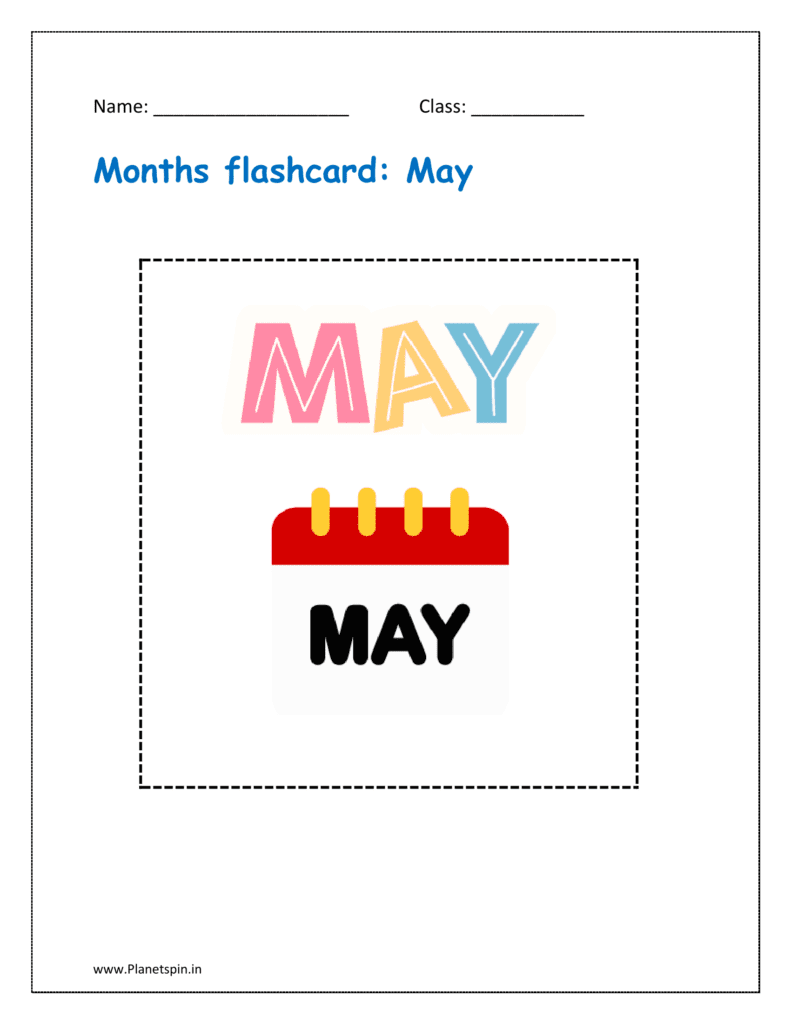 Months flashcard: May