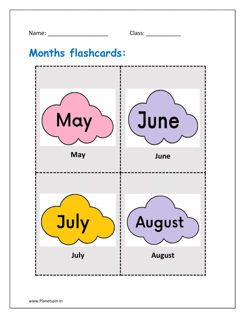 months flashcards free